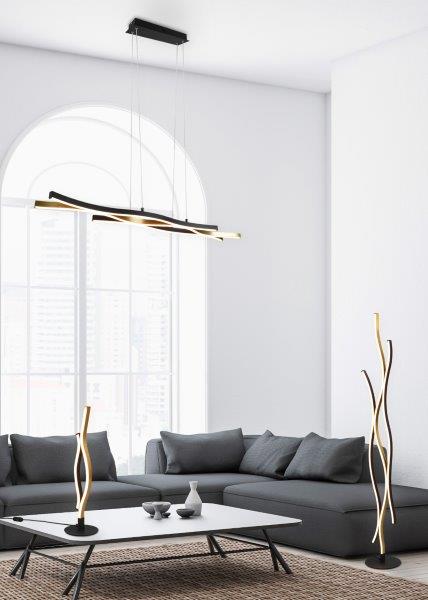 Designová moderní stojací lampa do obývacího pokoje s uměleckým nádechem a zajímavým designem