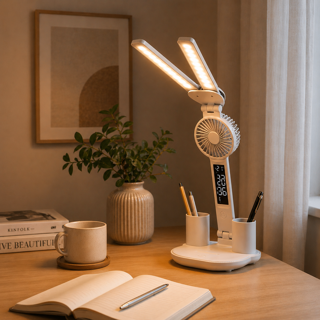 Rabalux Novilo stolní lampa s ventilátorem
