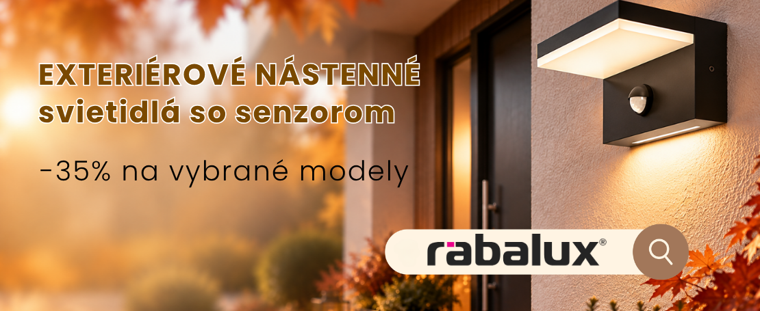 Nástenné svietidlá so senzorom značky Rabalux  so zľavou 35%