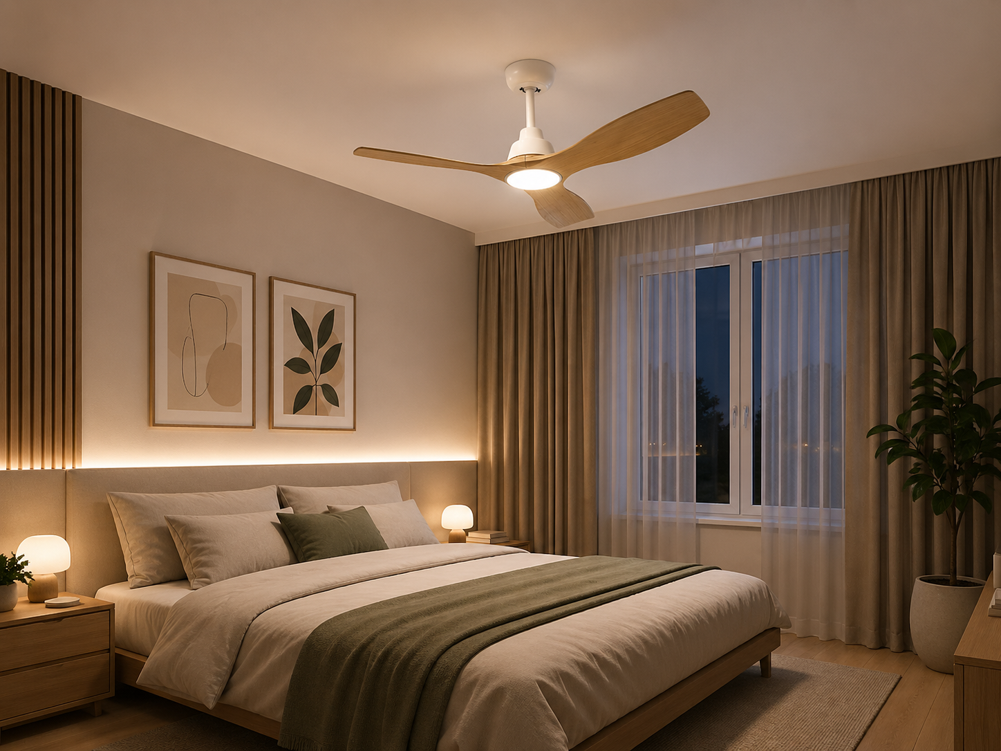 Stropné svietidlo s ventilátorom Philips Olas moderný interiér