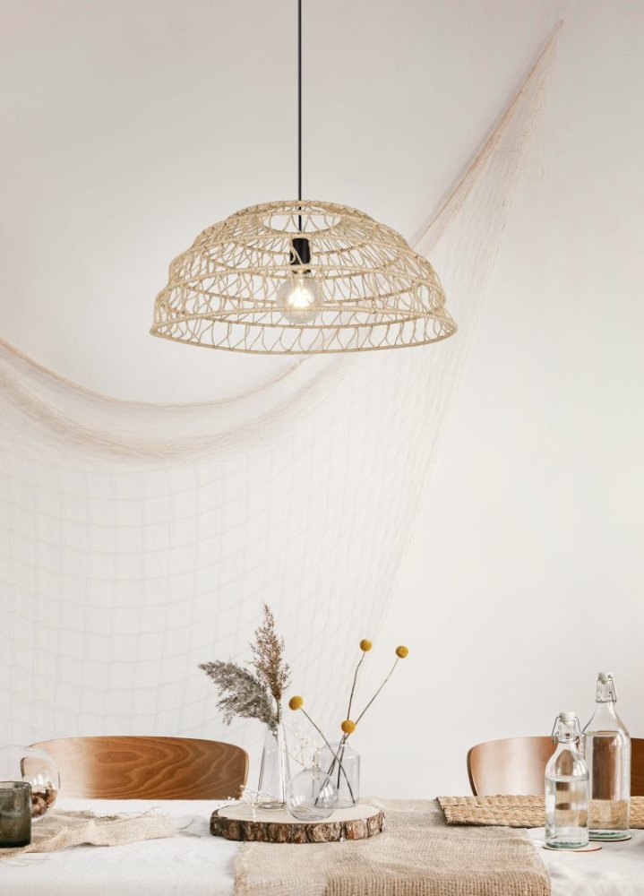 TRIO Reality R36141026 PAULETTE závesné svietidlo D600mm 1xE27 čierna matná, hnedá