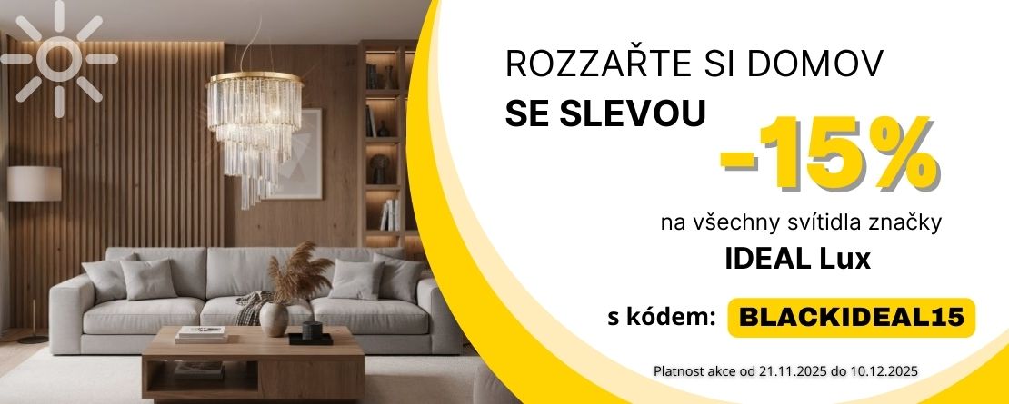 Black Friday IDEAL Lux - nejlevnejší svítidla na trhu, expedice do 5 dnu, množstevní slevy k tomu