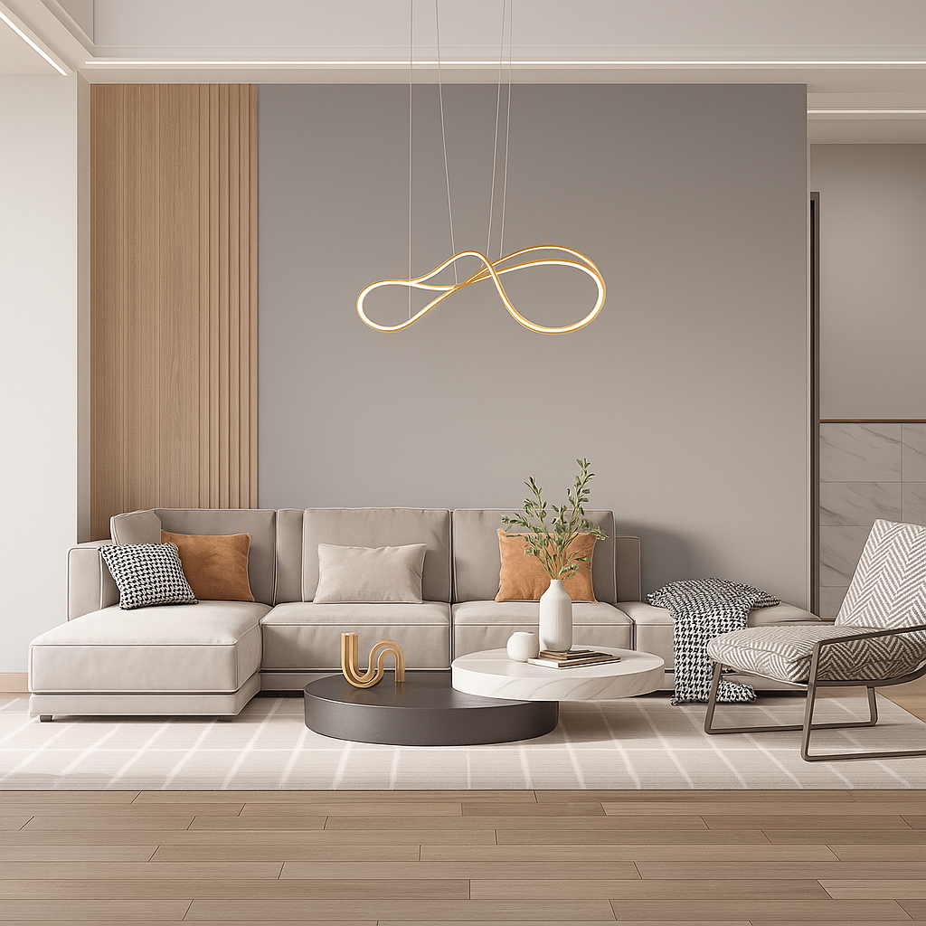 Moderní stropní svítidlo Rodinka NALA – minimalistický LED lustr s nekonečným designem ve stylu Trio Select