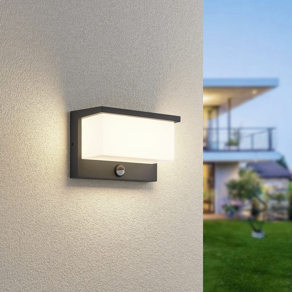 TRIO 240969142 NESTOS vonkajšie nástenné svietidlo so senzorom SMD LED 13W/1300lm 3000K IP54 antracitová, biela