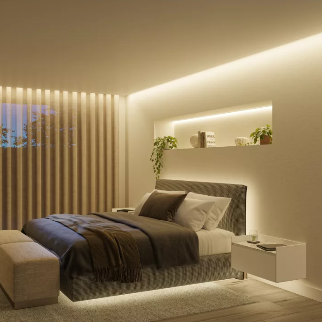 Chytré LED pásky Philips Hue s nastavitelnou barvou a jasem pro moderní osvětlení interiéru i exteriéru.