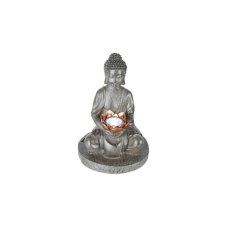 Globo 33144 solárne svietidlo dekoratívne, budha s miskou D200mm LED 0,06W 2700K, Ni MH AA 600mAh 1,2V, IP44, šedá