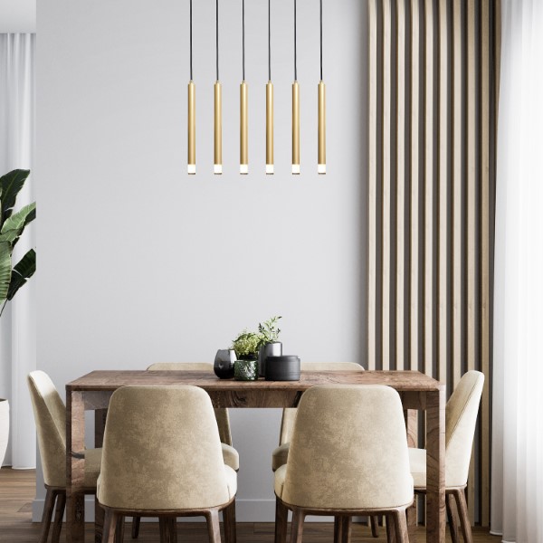 RABALUX 72363 Ramira závesné svietidlo 6xG9 zlatá, priehľadná