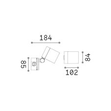 Ideal lux 337548 O-ZONE venkovní nástěnné svítidlo LED 13W 1100/970lm 3000K IP66 černá
