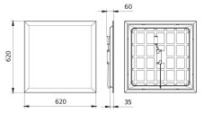 Philips Projectline 8719514955301 stropní vestavěný LED panel OC kancelářská optika 62x62cm 36W 3200lm 4000K bílá