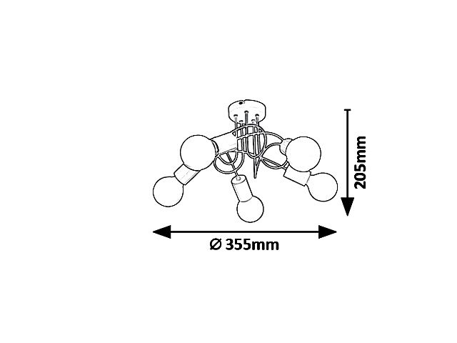 Rabalux 6340 Lineta stropní svítidlo 355mm 5xE27 5x40W IP20 vícebarevná