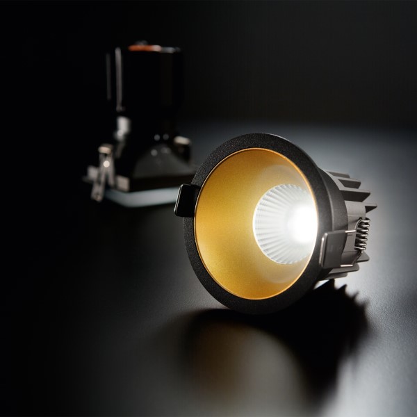 Ideal lux 192345 GAME ROUND zápustné svietidlo D85mm LED 11W 950/700lm 3000K čierna, zlatá, UGR