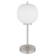 GLOBO 15345TNO BLACKY I stolní lampička V450mm 1xE14 matný nikl, bílá