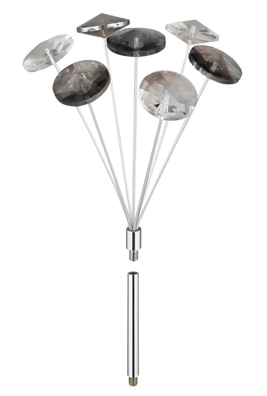 GLOBO 64135DC KATRINA stropní svítidlo D450mm 4xG9 3,5W/350lm 3000K chromová, kouřová