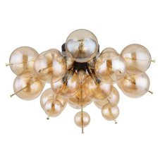 GLOBO 15633DA UDO stropné svietidlo D550mm 3xE14 čierna matná, jantárová