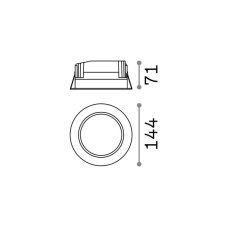 Ideal lux Pro 193465 BASIC ACCENT zápustné svietidlo D144mm LED 15W 1400/1230lm 3000K IP44 biela