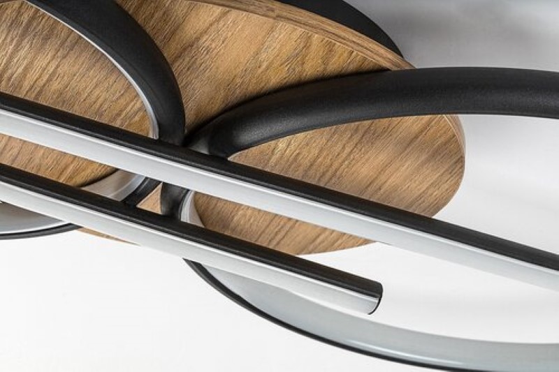 RABALUX 71403 Arash stropné svietidlo LED 40W/2200lm 3000+4000+6500K čierna, drevo, biela