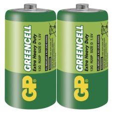 B1240 Baterie GP GREENCELL D 1,5V zink - chloridová, výhodné balení 2ks