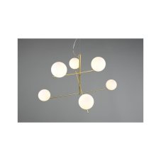 TRIO 302000608 PURE závěsné svítidlo 6xE14 matná mosaz, bílá