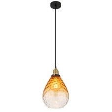 GLOBO 15786H SALVY závěsné svítidlo D210mm 1xE27 černá, jantarová