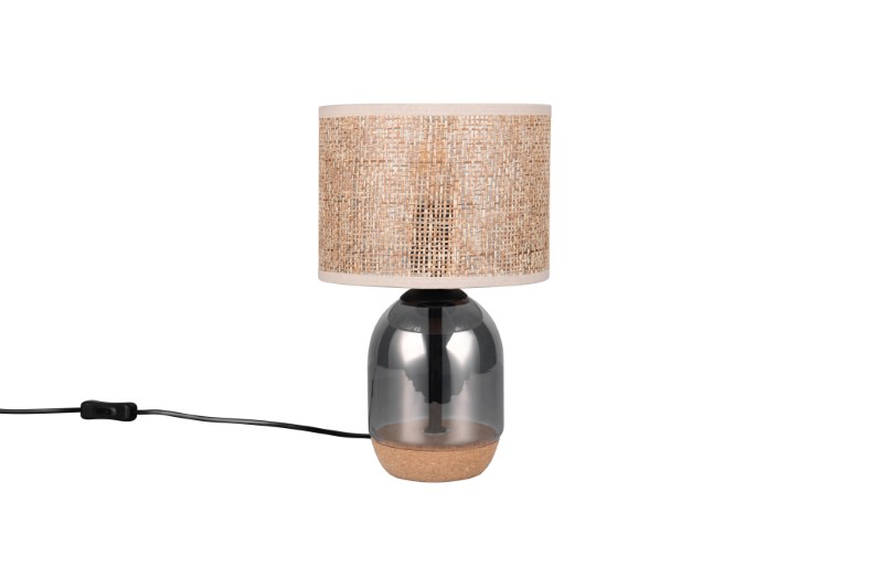 TRIO 564900157 TARA stolní lampička V320mm 1xE27 chromová, přírodní