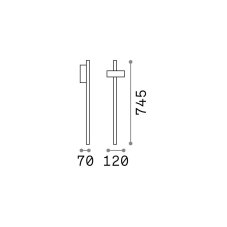 Ideal Lux 251226 HUB vonkajší stĺpik LED V745mm 4,5W 390/240lm 3000K IP54 antracit