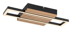 Stropné svietidlo LED 3000 / 4500 / 6000K čierna, drevo IP20 Rabalux NOXELLE 71455