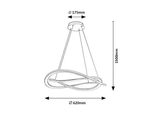 RABALUX 72282 Kallira závesné svietidlo D620mm LED 72W/12160/3800lm 3000K zlatá, biela