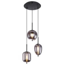 GLOBO 15345-3 BLACKY závěsné svítidlo D460mm 3xE14 černá, kouřová
