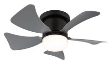 GLOBO 03609A HINES stropný ventilátor so svetlom D406mm LED 10W 900/750lm 3000-6500K čierna, sivá, časovač, diaľkový ovládač