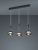 TRIO 342010332 MADISON závěsné svítidlo SMD LED 3x8W/900lm 3000K černá matná, chrom, switchdimmer