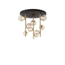 Ideal Lux 328409 PERLAGE stropné svietidlo 9xG9 D550mm saténová mosadz, jantárová