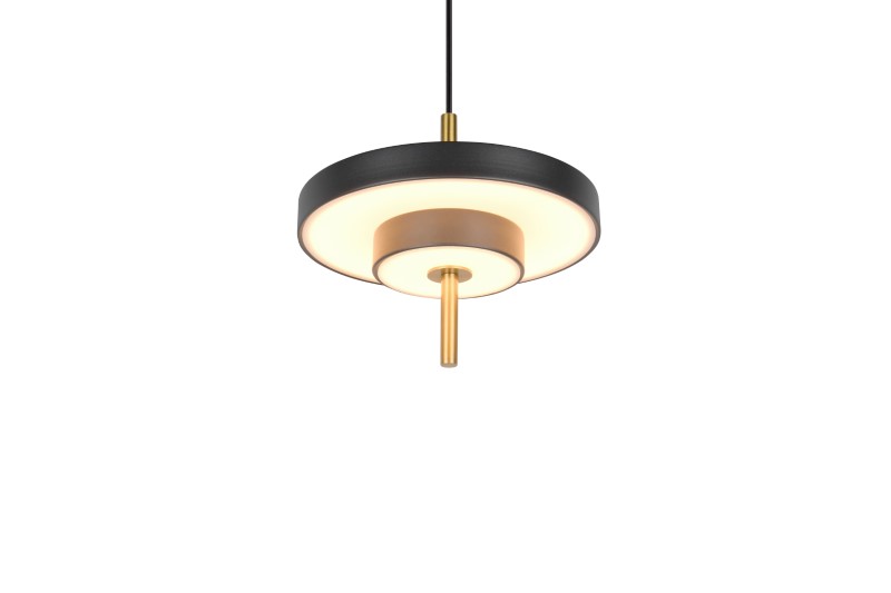 TRIO 340210180 KEATON závesné svietidlo D200mm SMD LED 10W/1200lm 2300+3000+4000K čierna, zlatá, switchdimmer