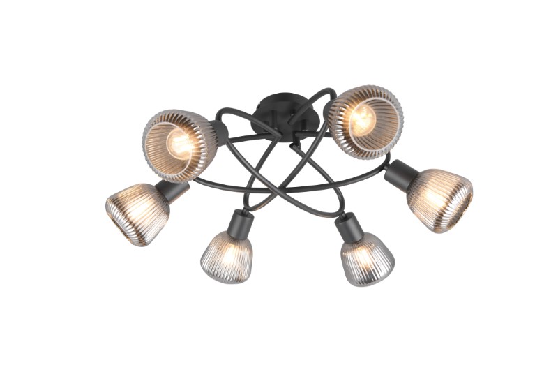 TRIO 662800632 TARIFA stropné svietidlo D590mm 6xE14 čierna matná