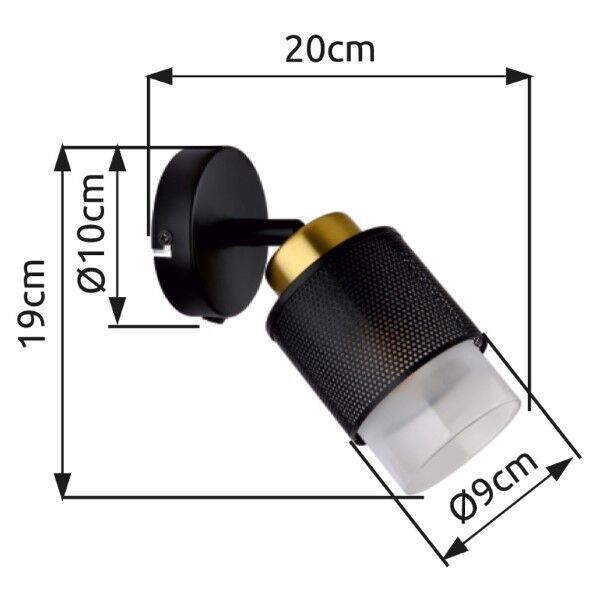 GLOBO 15709-1 OLGA nástěnné bodové svítidlo/spot s vypínačem 1xE27 černá matná, průhledná