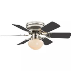 GLOBO 0307W UGO stropní ventilátor s osvětlením na patici E27 760 mm s tahovým vypínačem nikl