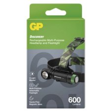 GP P8555 LED nabíjacia čelovka 600lm Li-Ion mikro USB IPX4 čierna