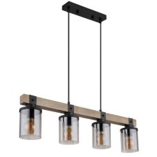 GLOBO 15555-4H LILA závesné svietidlo 4xE27 matná čierna, dymová