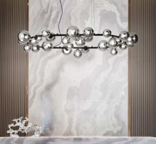 Ideal Lux 296753 PERLAGE závesné svietidlo 30xG9 čierna, dymová