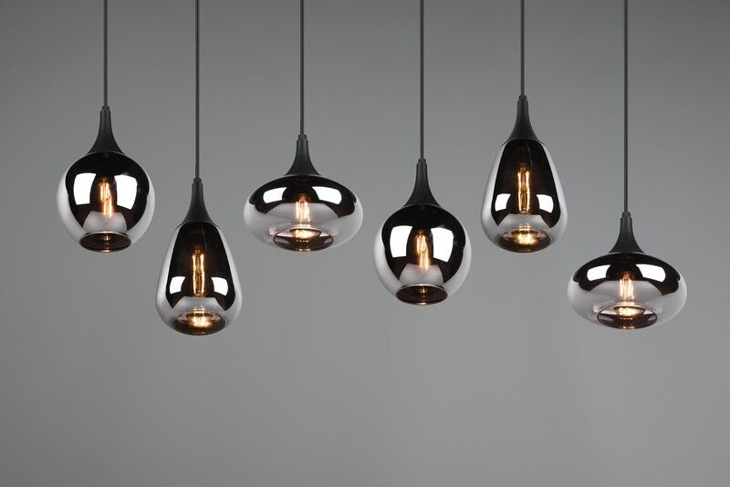 TRIO 317000632 LUMINA závesné svietidlo 6xE14 čierna matná, chróm