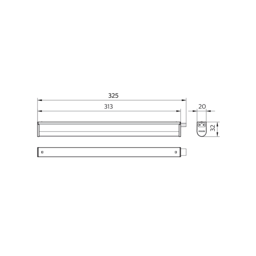 Philips 8720169510401 Projectline Batten lištové svietidlo LED š325mm 3,4W/400lm 3000+4000+6500K biela