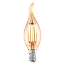 EGLO 110059 LED celoskleněná žárovka E14 Vintage filament CF35 plamínek 4W/26W 270lm 2200K jantárová