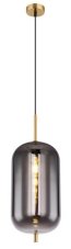 GLOBO 15345H2MM BLACKY I závěsné svítidlo 1xE27 D220mm černá matná, mosaz, kouřová
