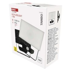 EMOS 1531293200 TAMBO reflektor so senzorom LED 30W 3000lm 4000K IP54 čierna