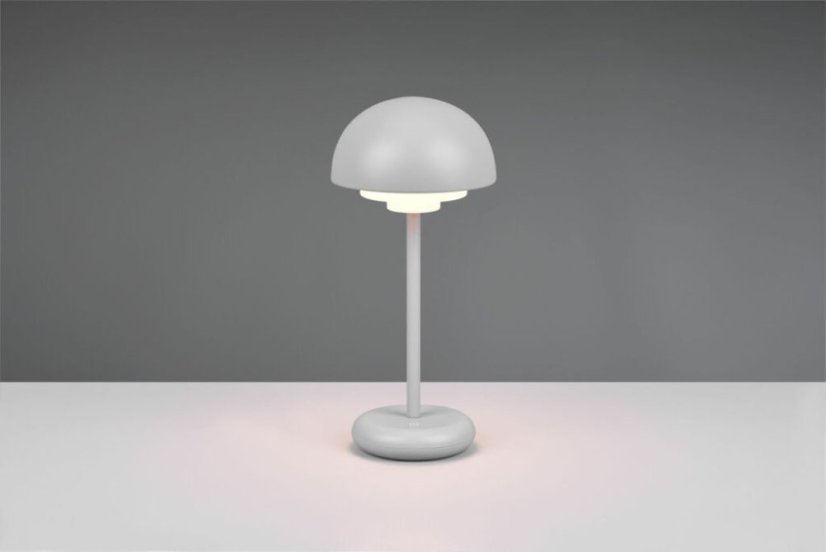 TRIO Reality R52306177 ELLIOT vonkajšia dekoračná dotyková lampička SMD LED 2W/180lm 3000K IP44 šedá, nabíjateľná batéria, USB-C