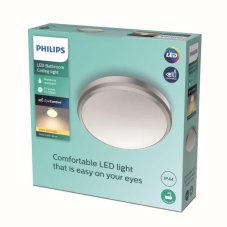 Philips Doris LED CL257 Stropné svítidlo do koupelny kruhové 6W/600lm 220mm 2700K IP44 nikl