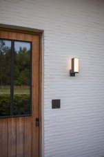 LUTEC 5193811118 CUBA exteriérové ​​nástěnné svítidlo LED 14W 1000lm 3000K IP54 tmavá šedá, otočná hlavice 90°, pohybový senzor