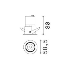 Ideal lux 322971 QUARK zápustné svietidlo D58,5mm LED 9W 950/630lm 3000K čierna