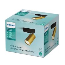 Philips 8720169299177 Idris nástěnné bodové svítidlo/spot 1xGU10 IP44 černá, zlatá, ClickFix