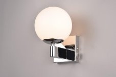 TRIO 284270106 KULA nástěnné svítidlo s vypínačem 1xE14 IP44 chróm, bílá