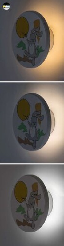 RABALUX 71100 Hopply nástenné svietidlo detské D120mm LED 9W/800lm 3000+4000+6500K biela, viacfarebná